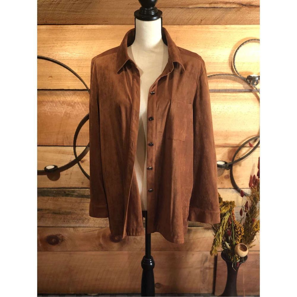 Vegan Suede Button Down Jacket / Shirt